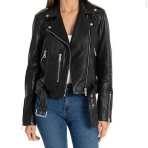 Bagatelle pebbled leather biker jacket